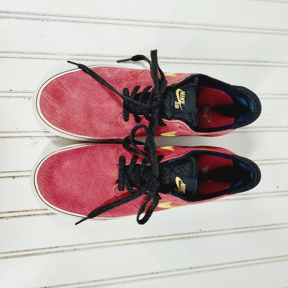 Nike Sb Zoom Oneshot Red Suede Leather Lace Up Athleisure Running Sneakers E42 - Picture 6 of 9